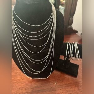 Boutique MultiLayer Necklace with Cuff Bracelet